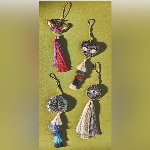 Anthropologie Tassel Ornament Peacock NWT - Picture 2 of 4
